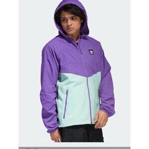 Adidas Dekum Packable Windbreaker MEN'S JACKET Size XL DV2089 Purple Green Zip
